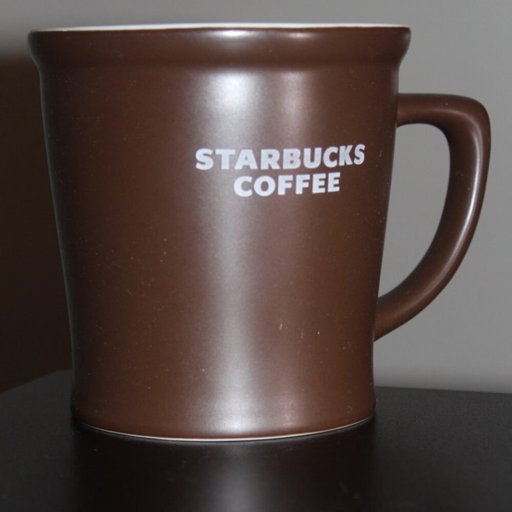 Vintage Starbucks Coffee/Tea Mug 2008 Matte Chocolate Brown Original 16 Oz.